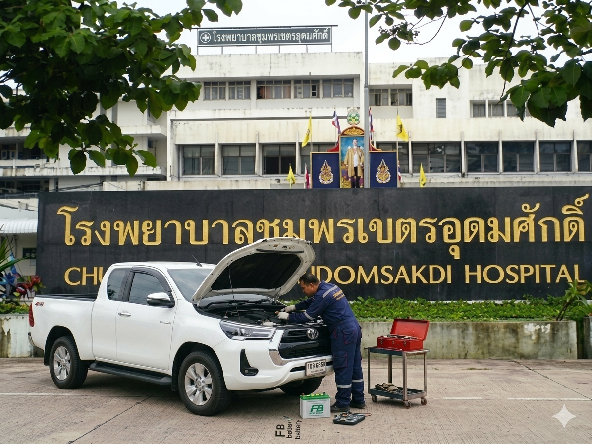 แบตเตอรี่ที่ชุมพร บริการเปลี่ยนแบตถึงที่ โรงพยาบาลชุมพร เมืองชุมพร